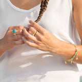 Turquoise 3-Strand 14kt Gold-Over-Sterling Bracelet with Nautical Charms