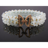Handwoven Aquamarine Gemstone 3-Row Bracelet