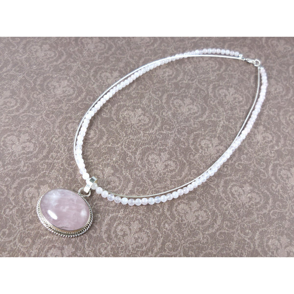 Sterling Silver Rose Quartz Necklace