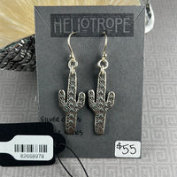Heliotrope-Spring Winders-Local Artist Earrings: Sterling & Sterling Earring Hooks - Cactus
