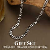 To My Husband: Stainless Steel Snake Chain Necklace & Card