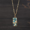 Natural Turquoise w/14kt Gold Veining Inlay Pendant & Gold-Plated Stainless Steel Chain/Necklace