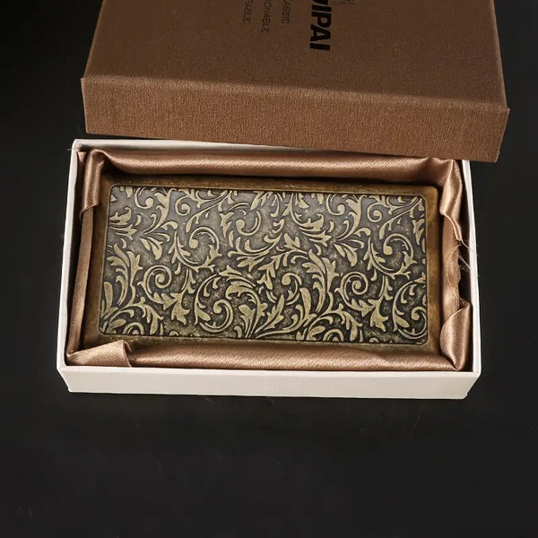 cigarette case for 120's Set of 2 Metal-Plated 120s Cigarette Case & Stash Box (Gold Lines)