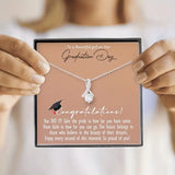 To A Beautiful Girl On Her Graduation Day-Silver Plated w/CZ Pendant Necklace & Card