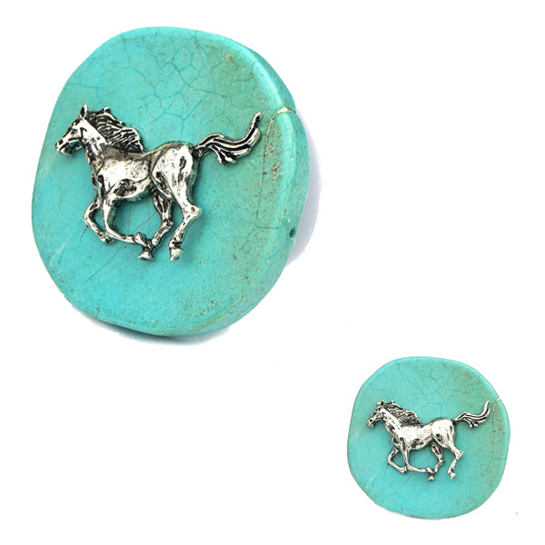 Adhesive Phone Pop Up w/Turquoise-Colored (Treated) Stone w/Horse