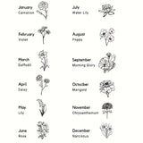 Gold-Plated Stainless Steel Birth Flower Pendant/Necklace: June/Rose