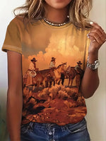 Cowboys on Horse Shirt 100% Polyester: Sizes S, M, L, XL, XXL