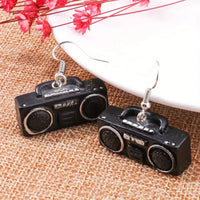 Whimsicle Retro Boombox Earrings w/Stainless Steel Leverback Earring Wires