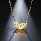 Watermelon Stainless Steel Pendant & Chain Necklace: Gold-Tone