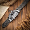 Cowboy Pistol & Cards Alloy Metal Belt Buckle and PU Leather Belt: Grey