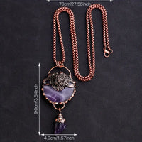 Copper Metal & Amethyst (Rough) Artisan Pendant/Necklace