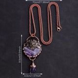 Copper Metal & Amethyst (Rough) Artisan Pendant/Necklace