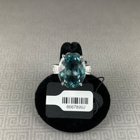 Stunning Blue & White Topaz Sterling Silver Ring - Size 7
