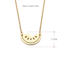 Watermelon Stainless Steel Pendant & Chain Necklace: Gold-Tone