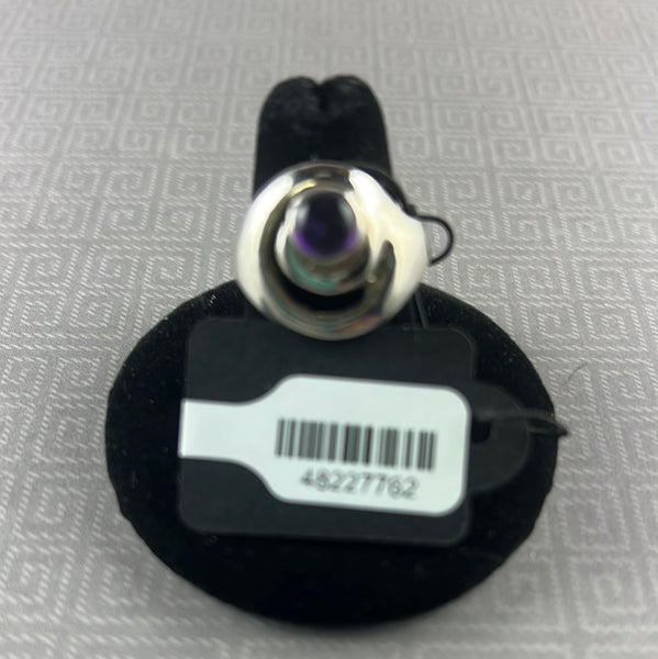 Amethyst Quartz Cabochon Swirl Ring - Size 7.5