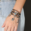 Western-Themed w/Multi-Charms, Leather, and Stainless Steel Clasp
