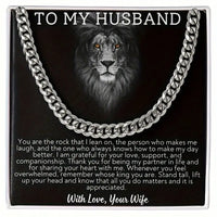 To My Husband: Stainless Steel Snake Chain Necklace & Card