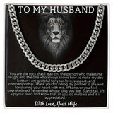 To My Husband: Stainless Steel Snake Chain Necklace & Card