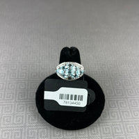 Blue Topaz Sterling Silver Ring - Size 6