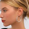 Stainless Steel Hoop Earrings:  1.18" Diameter