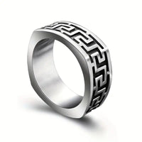 Titanium Maze Square-Shaped Ring: Available Sizes