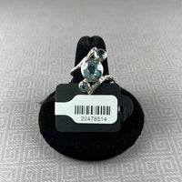 Three-Stone Blue Topaz Sterling Silver Ring - Size 7.75