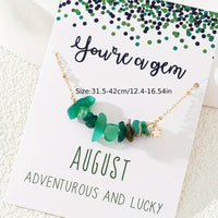 You're A Gem-Gold-Plated Alloy Chain w/Natural Stone w/Card-August