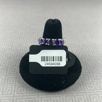 Amethyst Quartz 5-Stone Sterling Silver Ring: Size 8