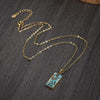 Natural Turquoise w/14kt Gold Veining Inlay Pendant & Gold-Plated Stainless Steel Chain/Necklace