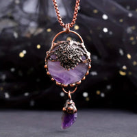 Copper Metal & Amethyst (Rough) Artisan Pendant/Necklace