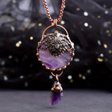 Copper Metal & Amethyst (Rough) Artisan Pendant/Necklace
