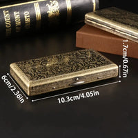 Vintage Scroll Design Metal Cigarette Box