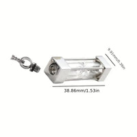 Stainless Steel Hourglass Fillable Pendant w/Stainless Steel Chain