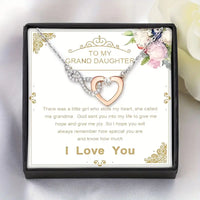 To My Granddaughter: Heart w/Infinity & CZs-Silver & Gold Plated Two-Tone Pendant w/Stainless Steel Chain & Inspirational Card