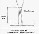 Stainless Steel Drum Sticks Pendant w/Stainless Steel Chain Necklace