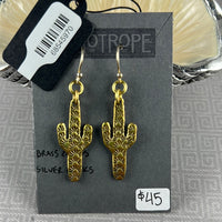 Heliotrope-Spring Winders-Local Artist Earrings: Brass & Sterling Earring Hooks - Cactus