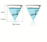 Turquoise Post Sterling Silver Earrings: Triangle Shape