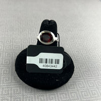 Bezel-Set Garnet Sterling Silver Ring - Size 5.75