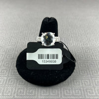 Clear Quartz w/White Topaz Accents Sterling Silver Ring - Size 8