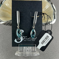 Blue Topaz Sterling Silver Earrings w/Sterling Silver Post & Stainless Steel Earring Nuts