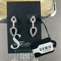 Natural Diamond & Marcasite Sterling Silver Post Earrings