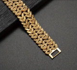 18kt Gold-Plated Stainless Steel Double-Row Station Bracelet