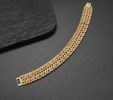 18kt Gold-Plated Stainless Steel Double-Row Station Bracelet