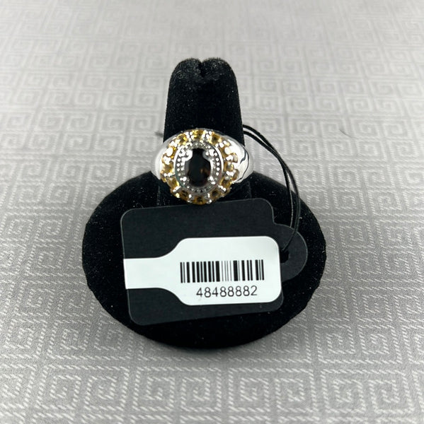 Smoky Quartz w/Citrine Accents Sterling Silver Ring - Size 8