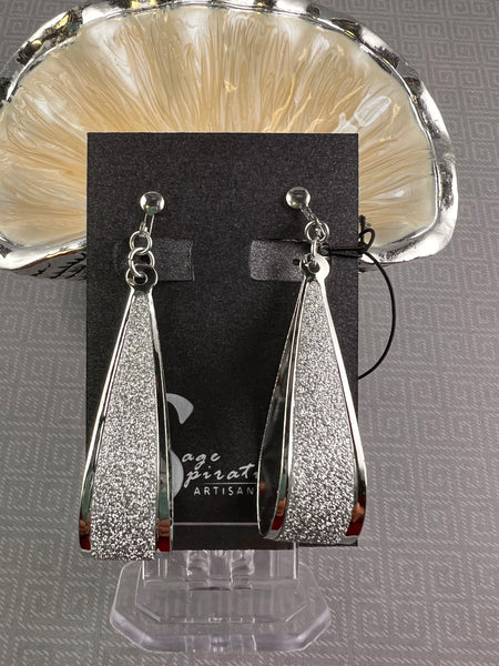 Clip-On Stainless Steel Earrings: Wide Hoop w/Sparkle
