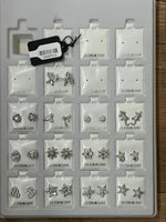 Sterling Silver w/Cubic Zirconia Post Earrings: Assorted Designs