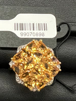 18kt Gold-Plated Sterling Silver Citrine & White Topaz Ring - Size 7