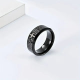 8mm Tungsten w/Philippians 4:13 Verse Engraving: Sizes 7-13