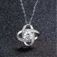 To My Cousin-Silver Plated w/CZ Clover Pendant & Stainless Steel Chain Necklace