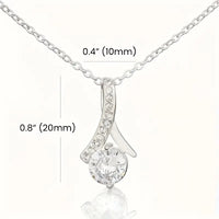 To A Beautiful Girl On Her Graduation Day-Silver Plated w/CZ Pendant Necklace & Card